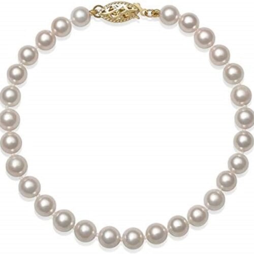 Cultured Freshwater Pearl Strand Bracelet with Gold Filigree Clasp
