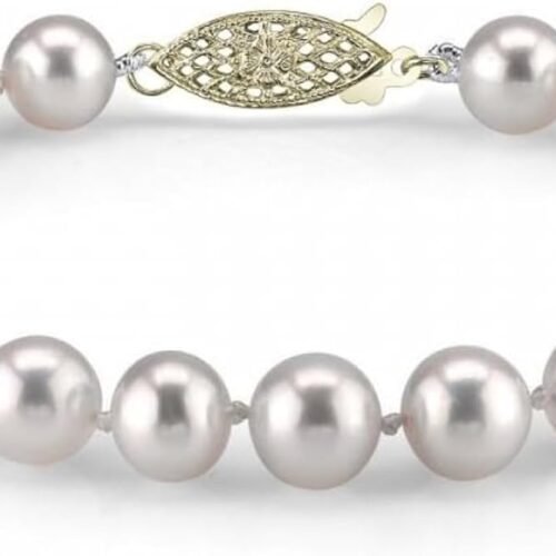 AAAA Cultured Freshwater Pearl Bracelet with Gold Plated Clasp