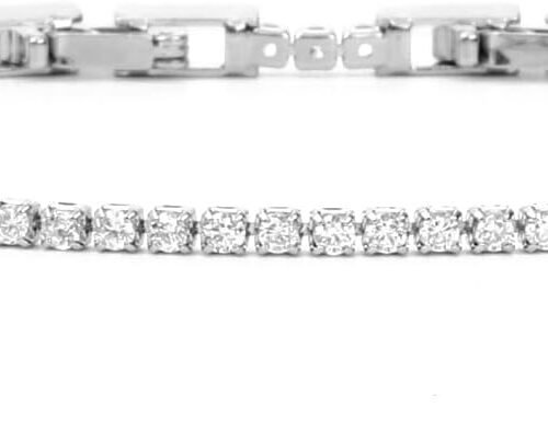 Gold Plated Cubic Zirconia Tennis Bracelet with Lab Grown Diamond Alternative