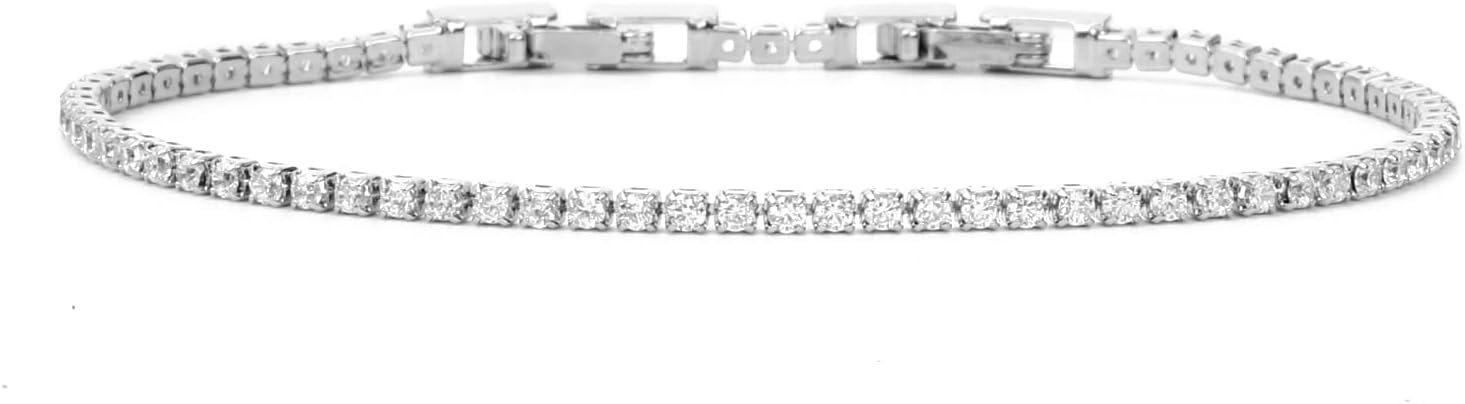 Gold Plated Cubic Zirconia Tennis Bracelet with Lab Grown Diamond Alternative