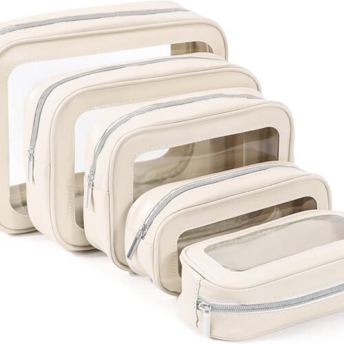 Waterproof Makeup Travel Storage Bag Set with Clear Medium Pouch