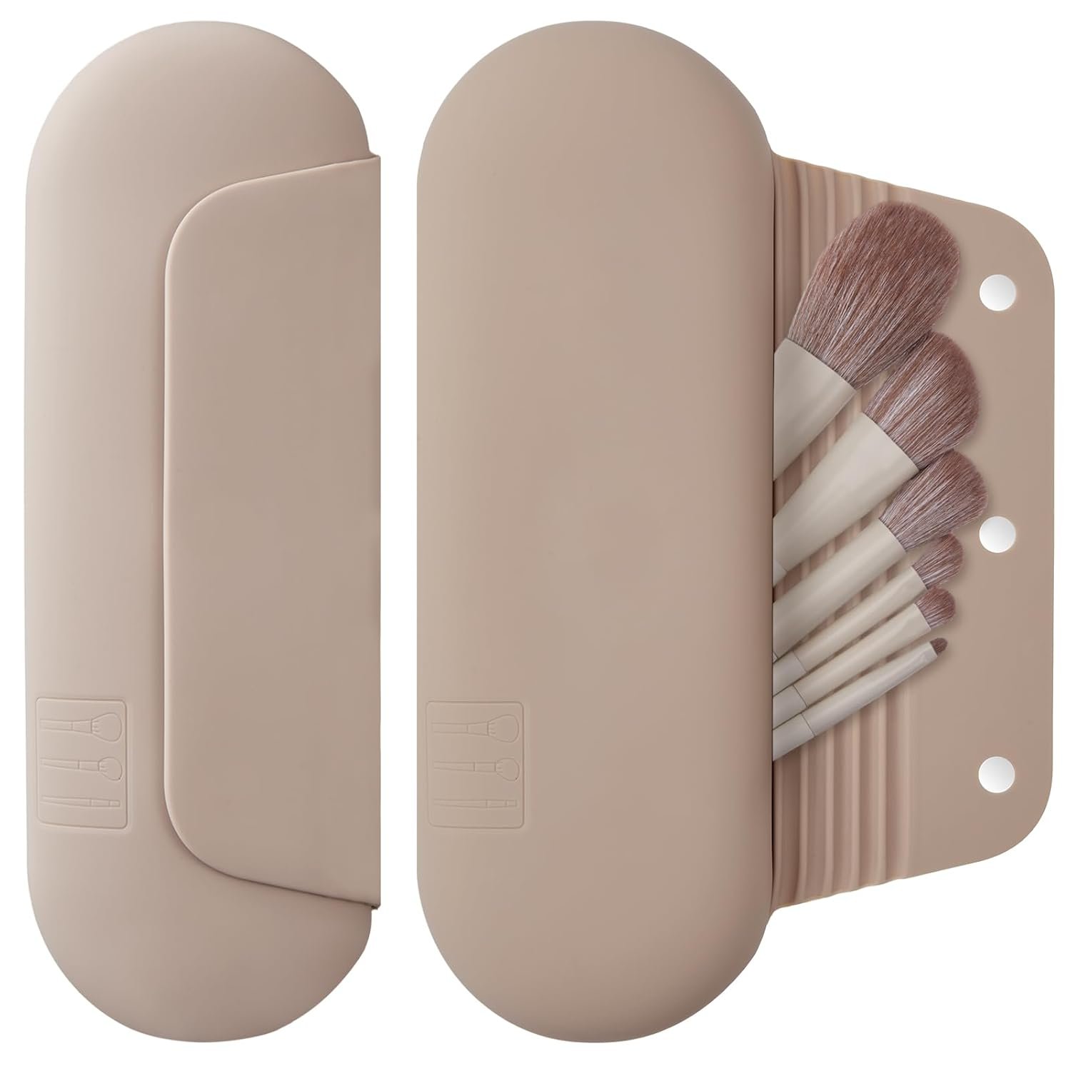 Silicone Makeup Brush Holder with Magnetic Clasp