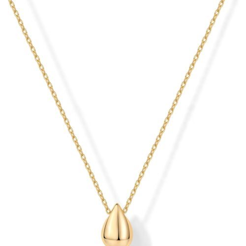 Adjustable Teardrop Pendant Necklace with Slider Chain and Lobster Clasp