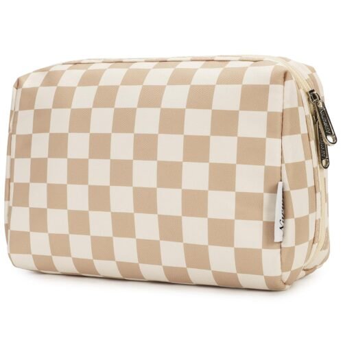 Compact Travel Makeup Bag with Inner Pockets and Water Resistant Fabric