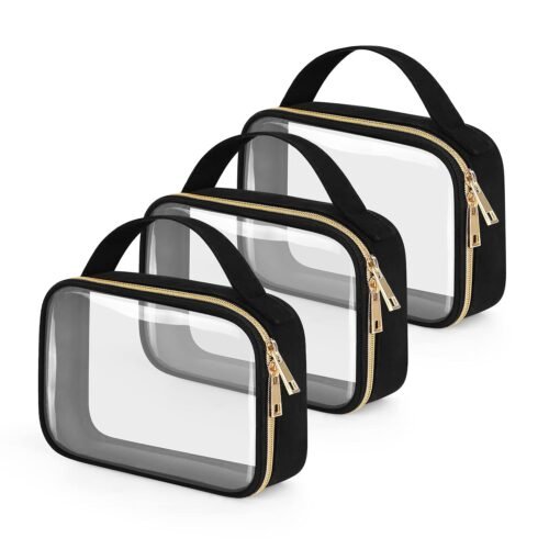 TSA Approved Clear Makeup Toiletry Bag with Double Layer PVC