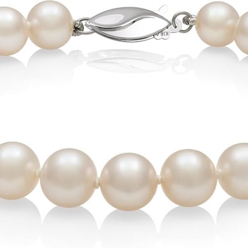 Cultured Freshwater Pearl Strand Bracelet with Rhodium Plated Sterling Silver Clasp