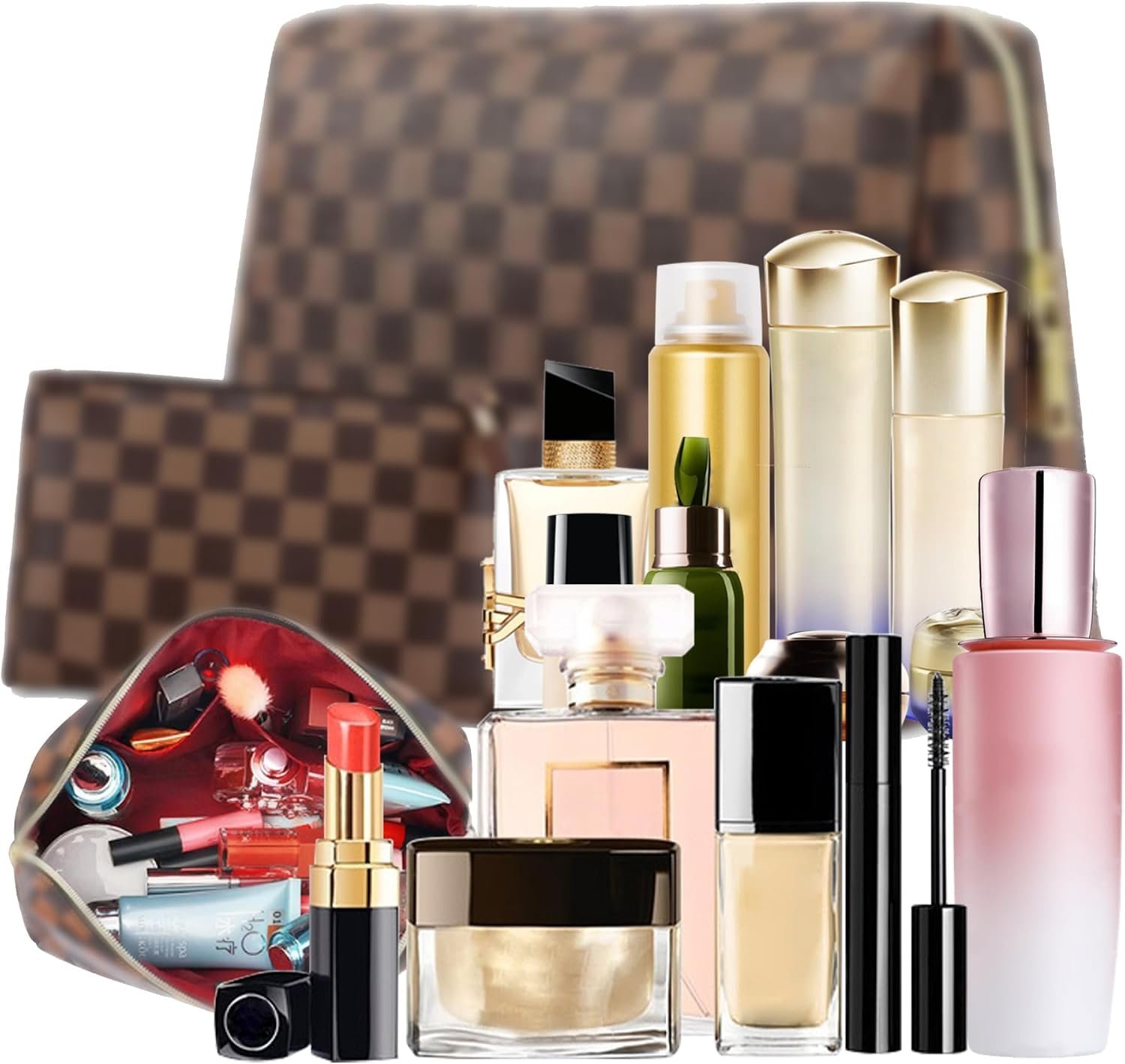 Five Layer Makeup Organizer with Detachable Brush Pouch