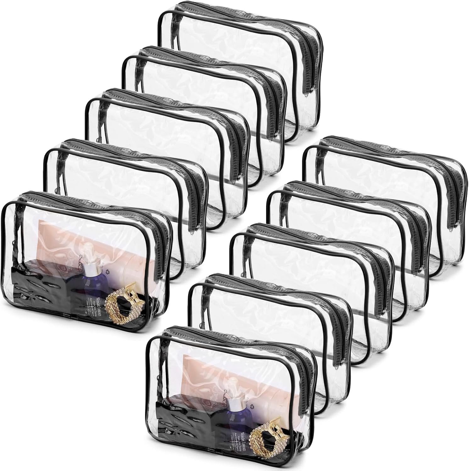 Clear PVC Makeup Bag Set with Smooth Zipper