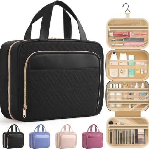 PVC Makeup Toiletry Bag Set with Two Sizes and Wide Open Design