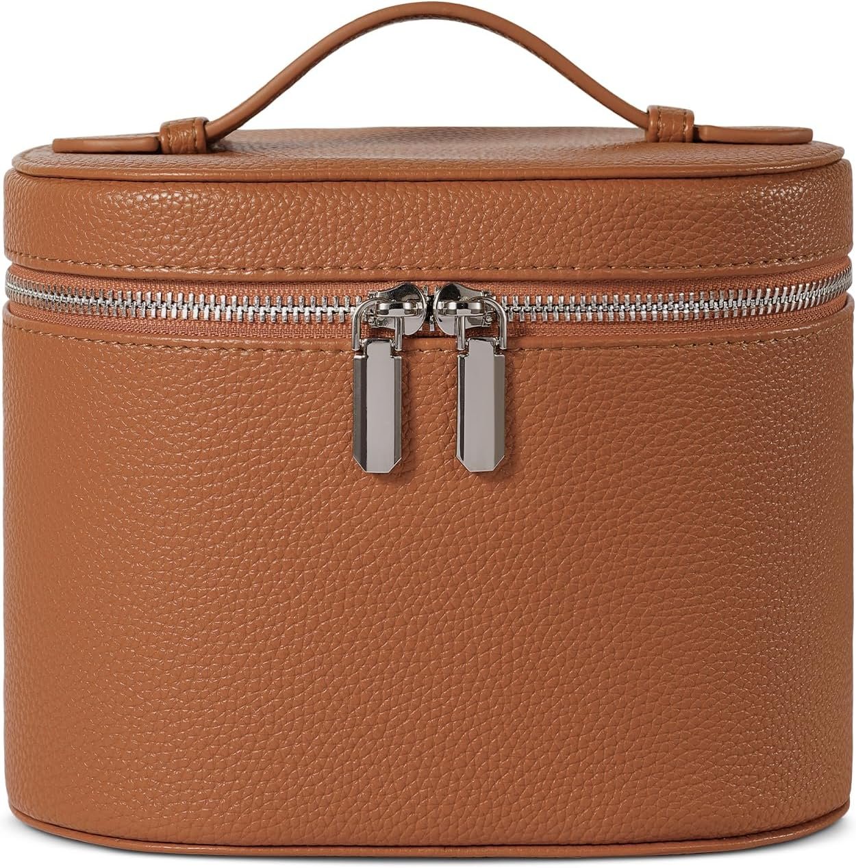 PU Leather Makeup Organizer Bag with Removable Compartments
