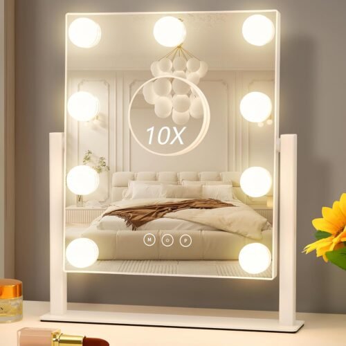 Cordless Round LED Mirror, 1200mAh, 3 Colour Dimming