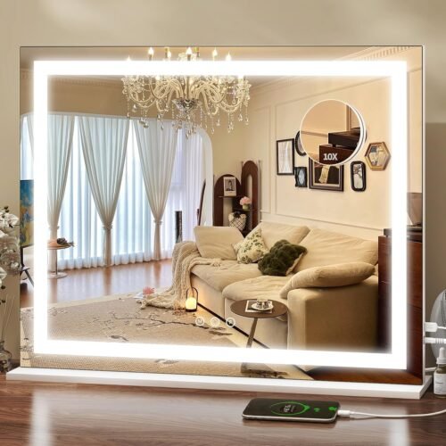 Green 17 cm Desk Mirror with U Bracket Stand