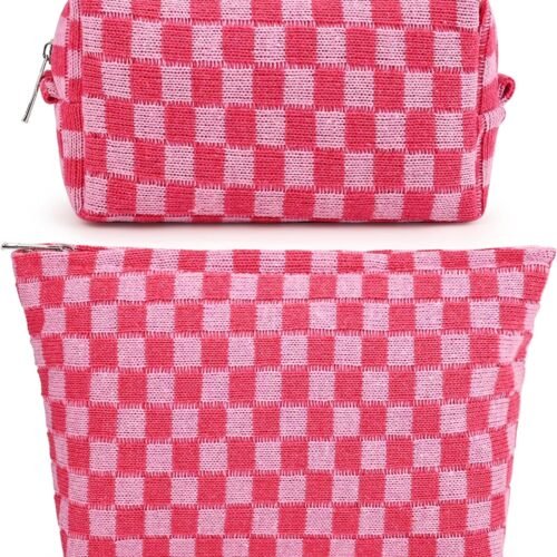 Portable Makeup Bag with Metal Zipper and Large Capacity