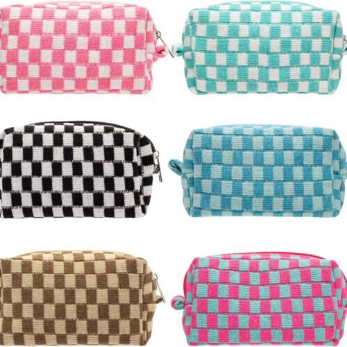 Two Piece Vegan Leather Makeup Bag Set with Wide Bottom
